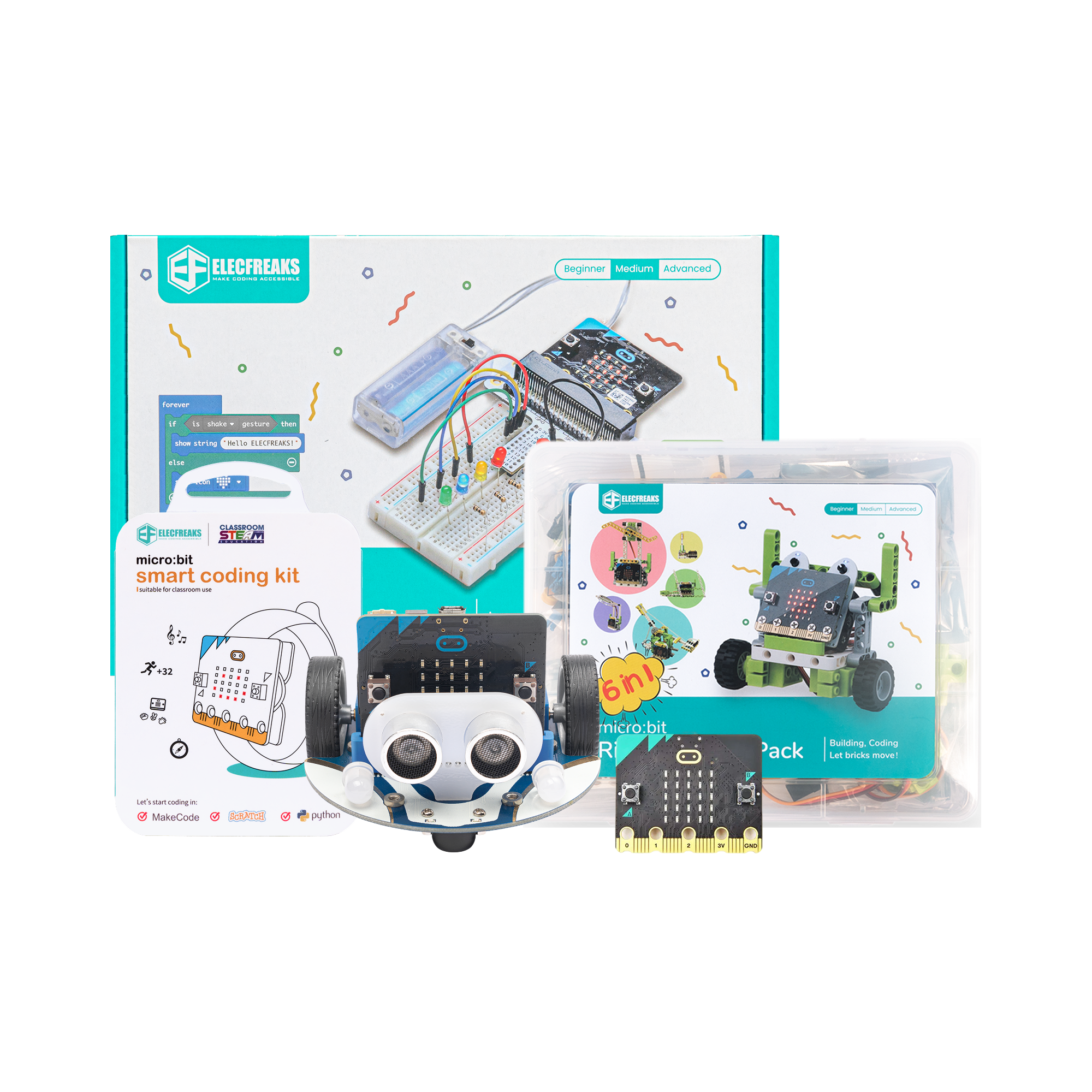 elecfreaks-beginner-kit-micro-bit-cutebot-ring-bit-montre image 1