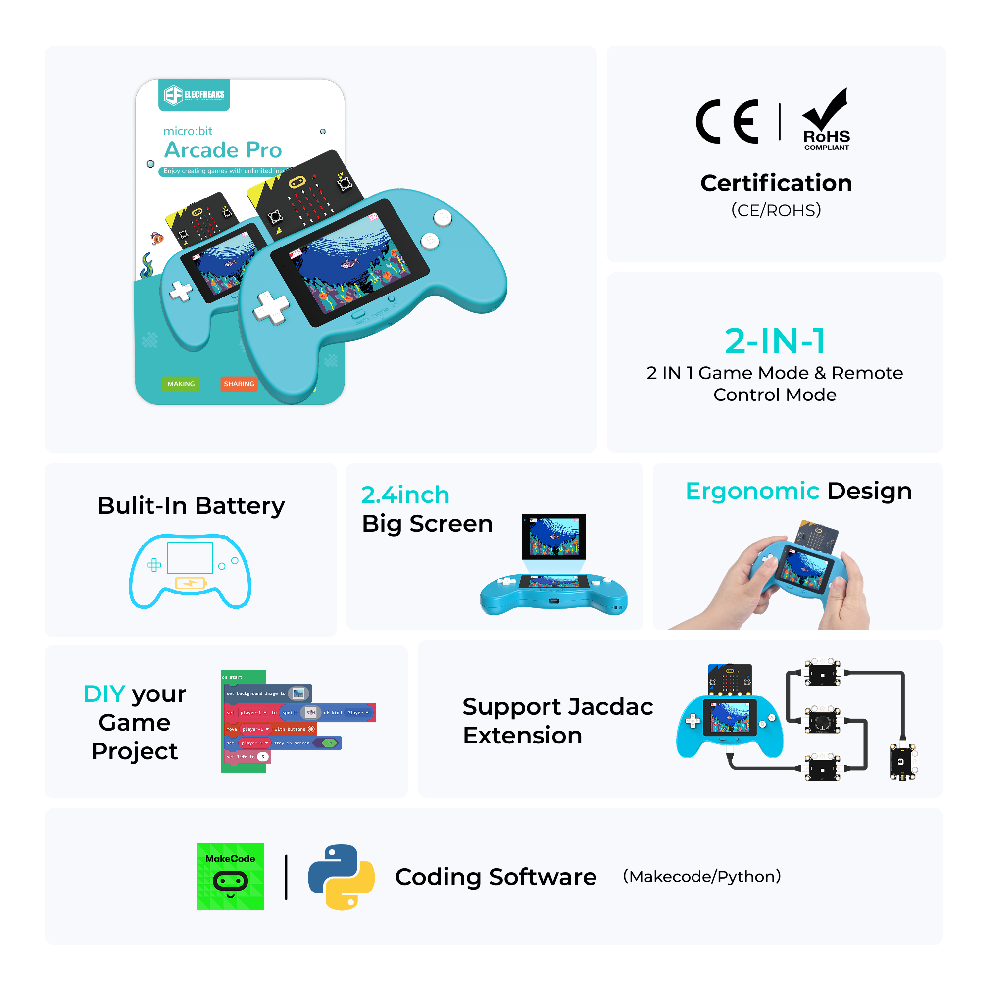 elecfreaks-arcade-pro-manette-console-micro-bit-sans-carte image 2