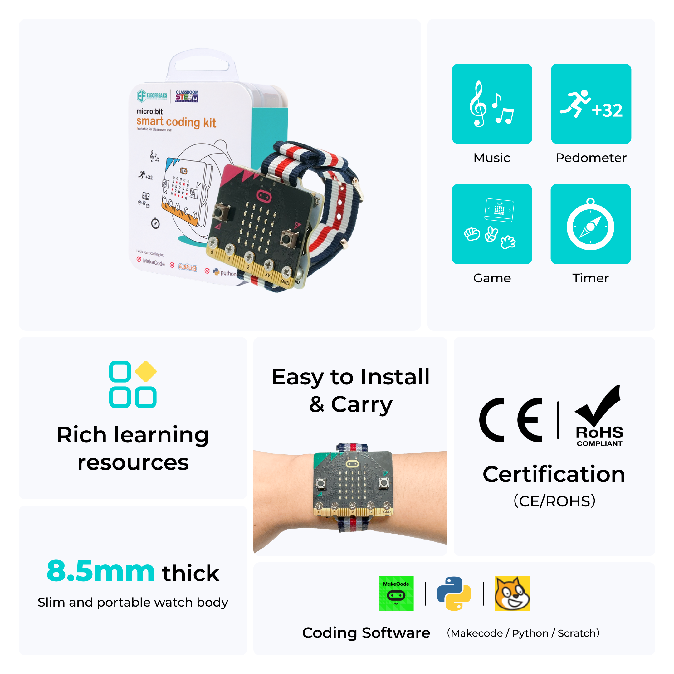 elecfreaks-smart-coding-watch-kit-montre-micro-bit-sans-carte image 2