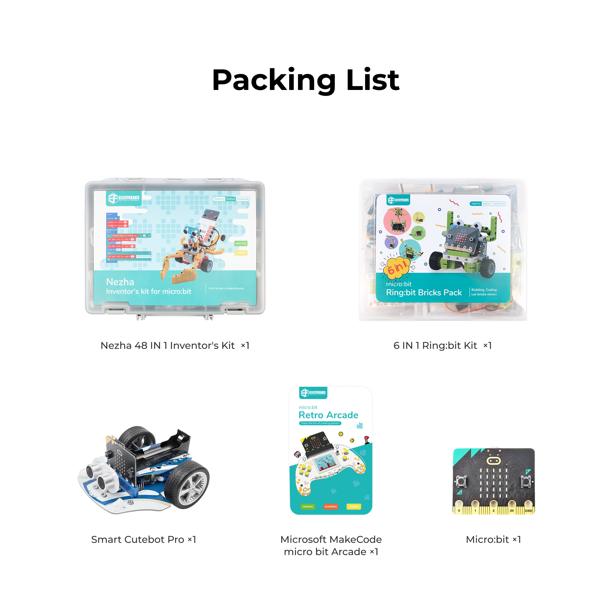 elecfreaks-maker-kit-micro-bit-arcade-cutebot-nezha-coffret image 2