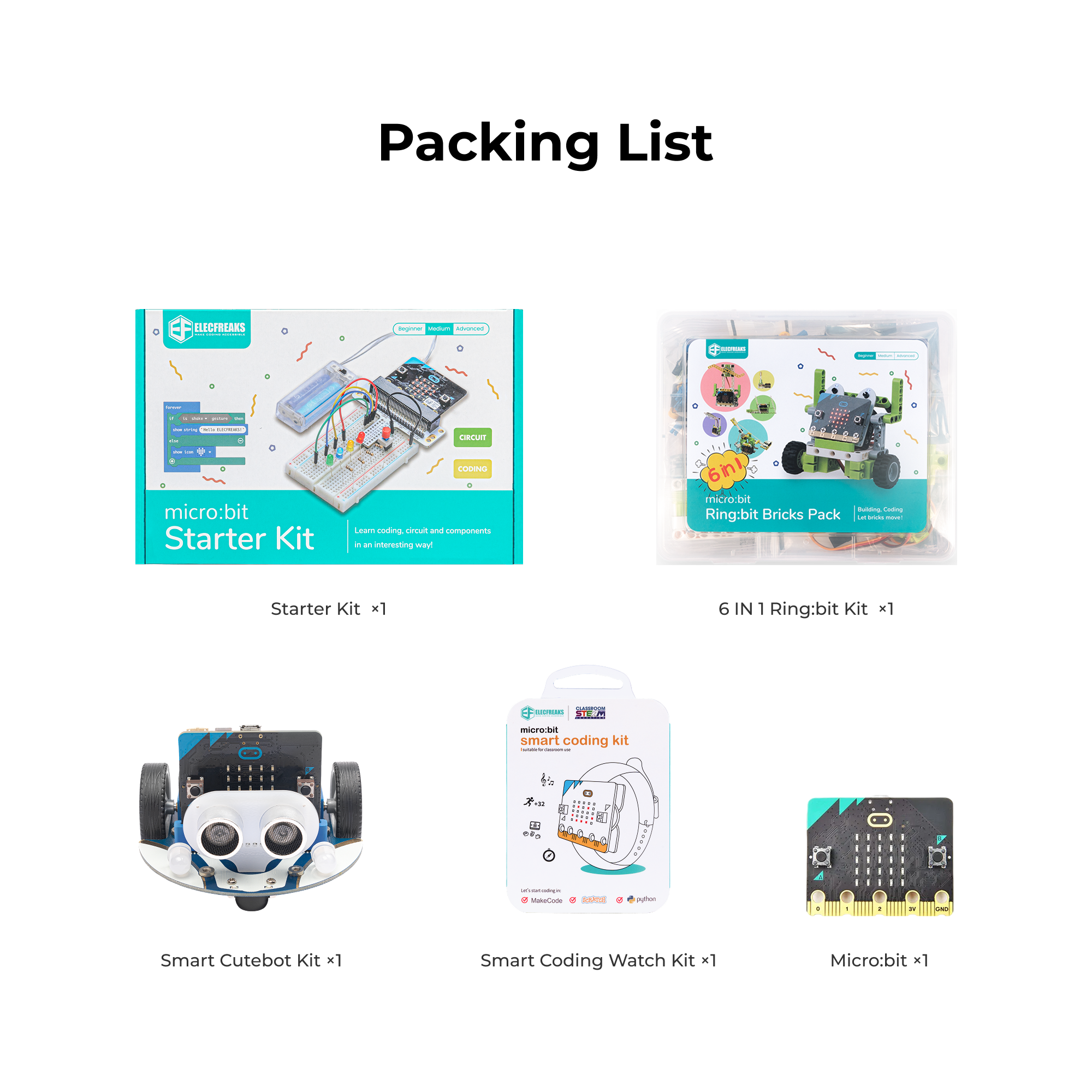 elecfreaks-beginner-kit-micro-bit-cutebot-ring-bit-montre image 2