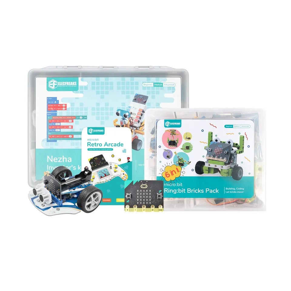 elecfreaks-maker-kit-micro-bit-arcade-cutebot-nezha-coffret image 1